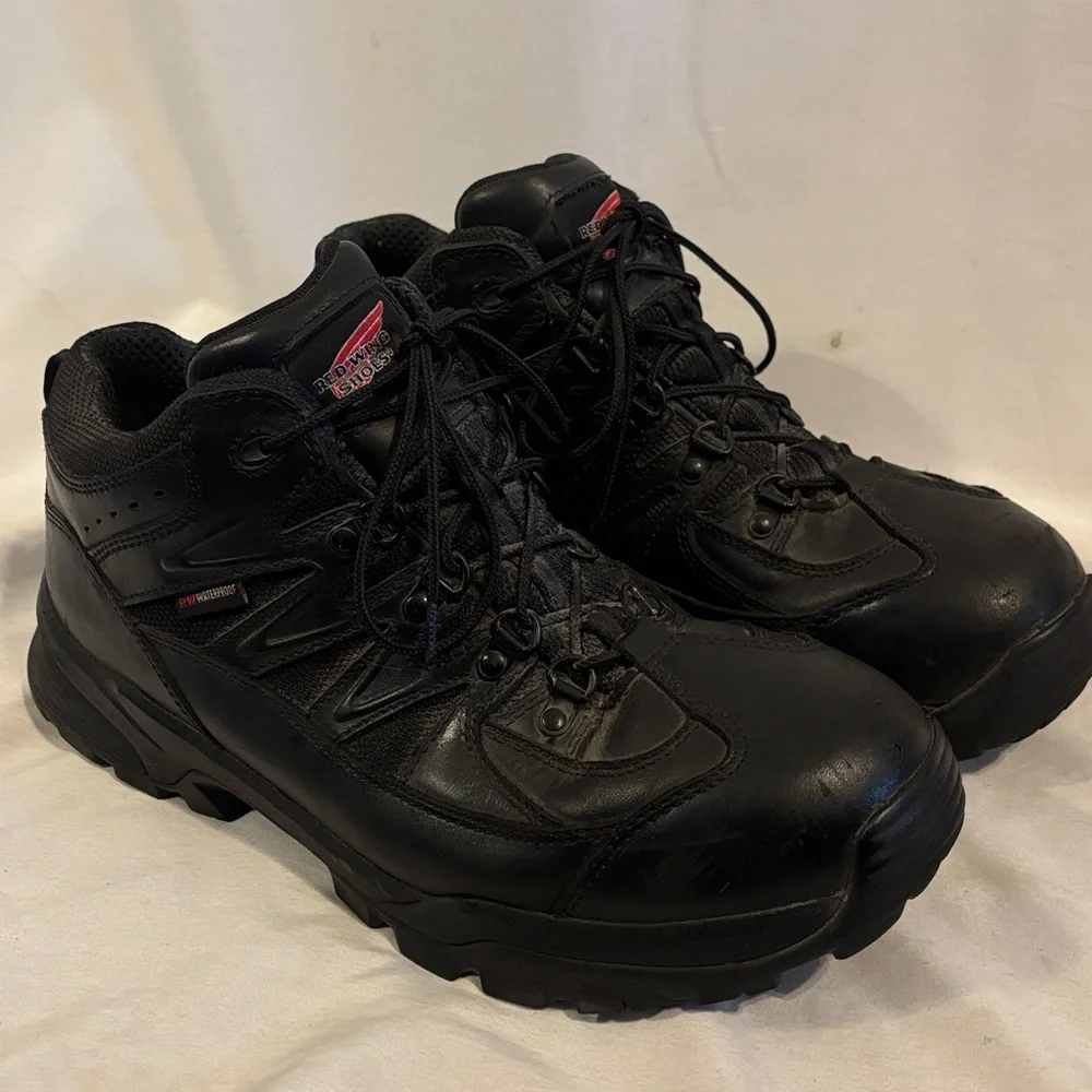Red Wing ASTM F 2892-11 Eh Black Leather Hiking Work Boots Mens 12 Lace Up